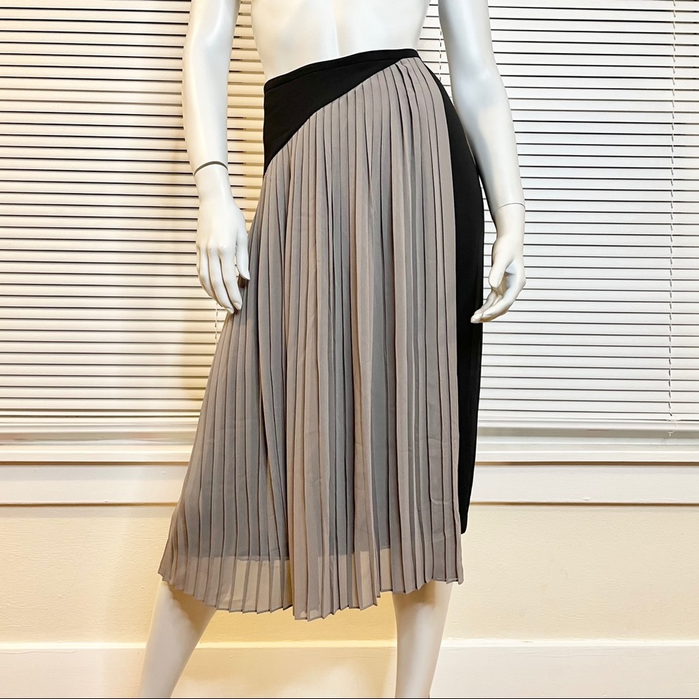 Anthropologie Asymmetrical Gray Pleated Skirt